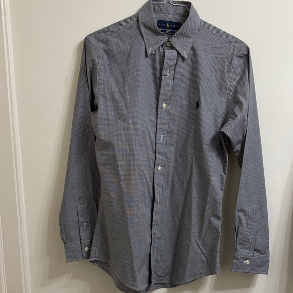 Polo Ralph Lauren Blue Checkered Dress Shirt - Picture 1 of 4